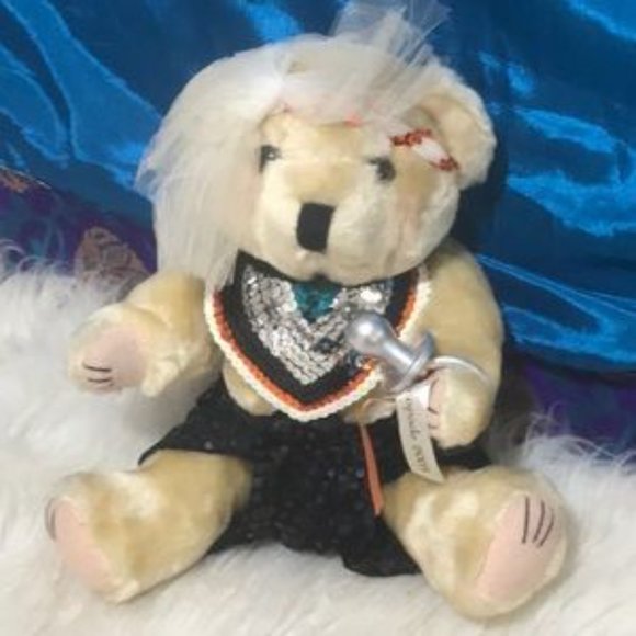 ๐ Escapade Plush Bear with a Sequin Diaper Bib Pacifier - Picture 2 of 10